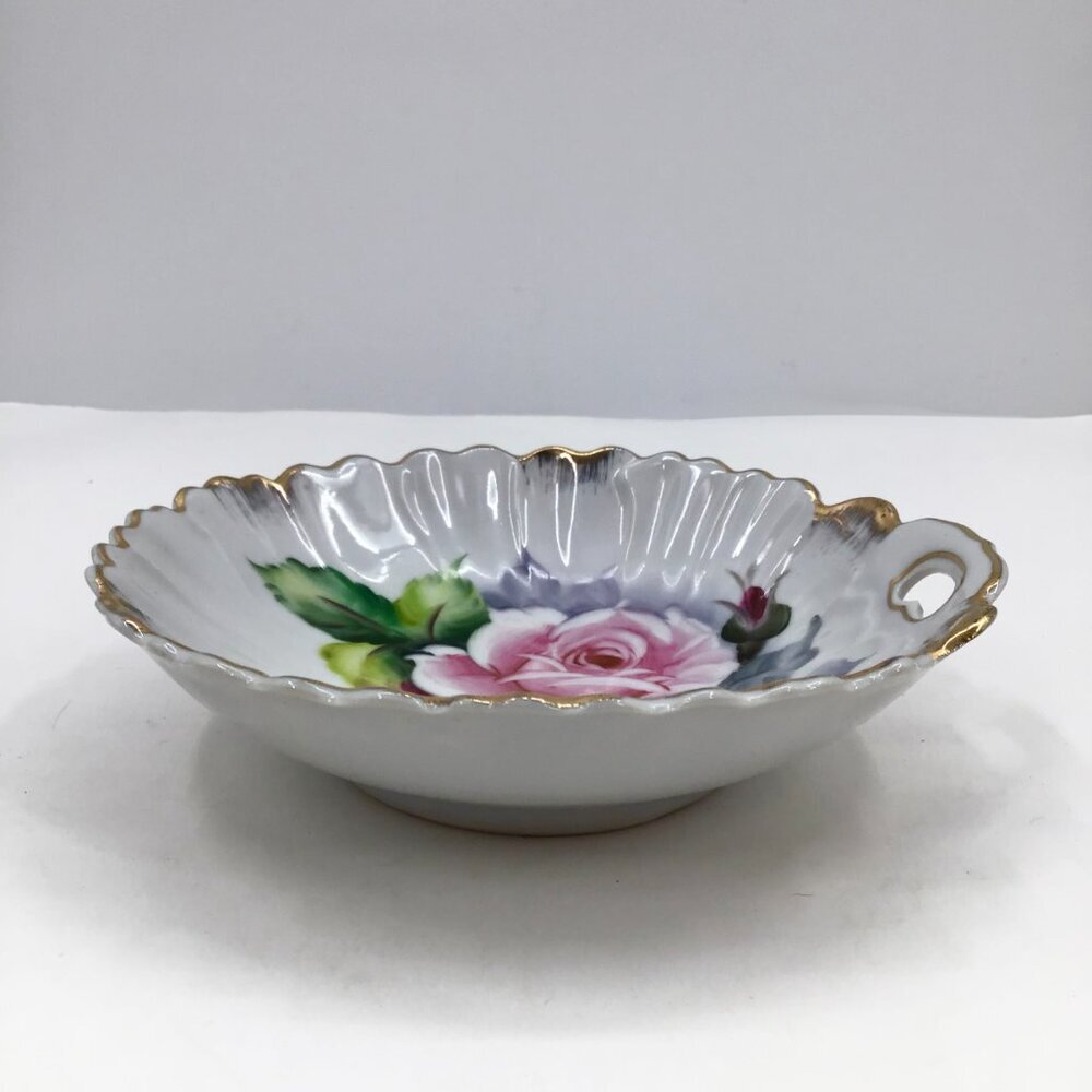 VTG Lefton Candy Dish Hand Painted Trinket Mid-Century Modern MCM Pink Red Gift - Picture 5 of 8